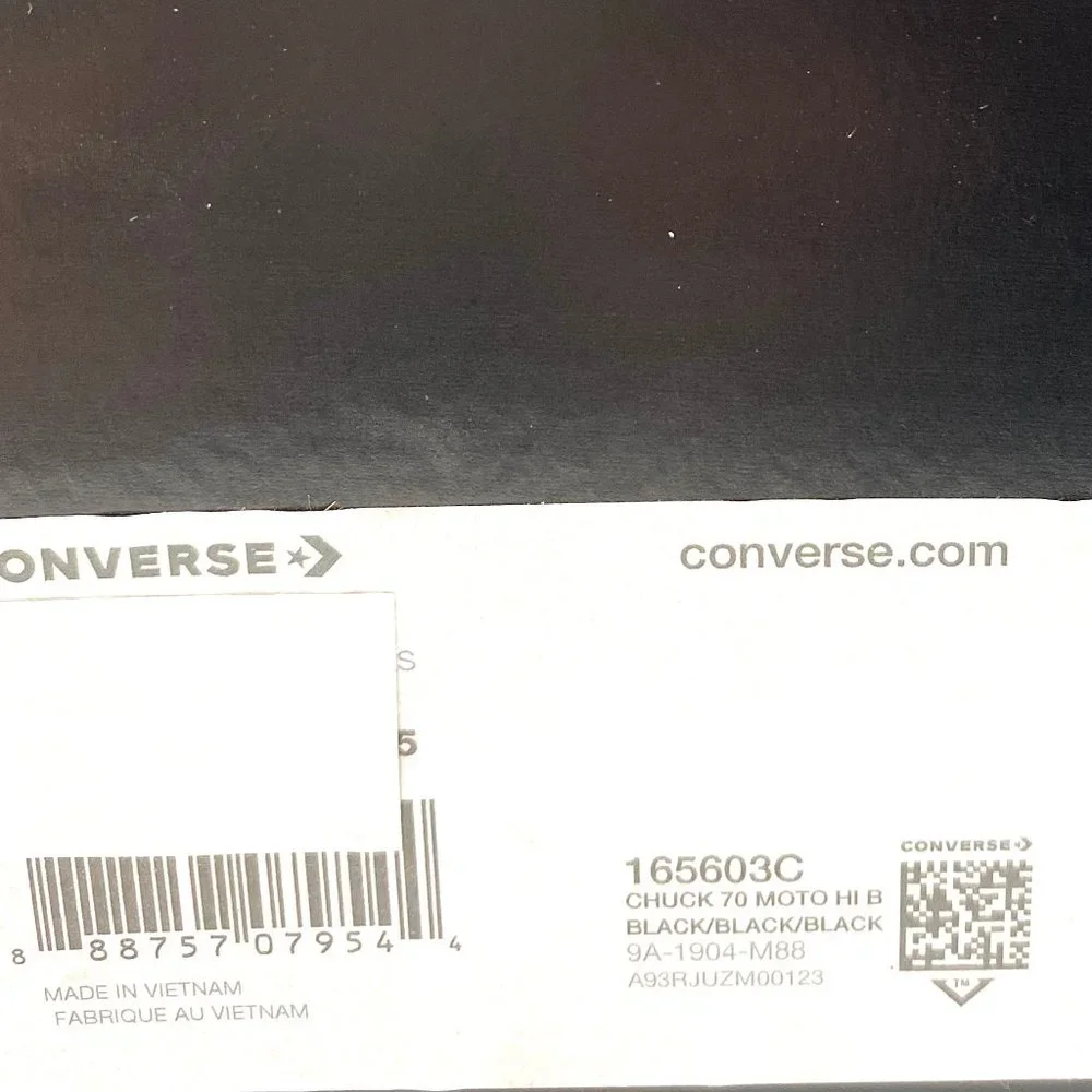 Converse Women's Size 165603C CTAS CHUCK 70 MOTO High Neighborhood Black Sneaker - Picture 10 of 10